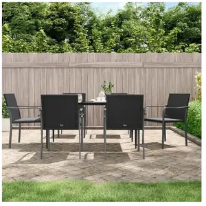 Comparateur de prix : vidaXL Chaises de jardin avec coussins lot de 6 noir 56x59x84 cm rotin