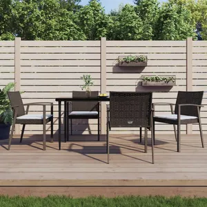 vidaXL Chaises de jardin coussins lot de 4 marron 56,5x57x83 cm rotin pas cher