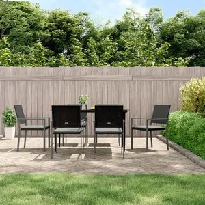 vidaXL Chaises de jardin et coussins lot de 6 noir 54x62,5x89 cm rotin pas cher