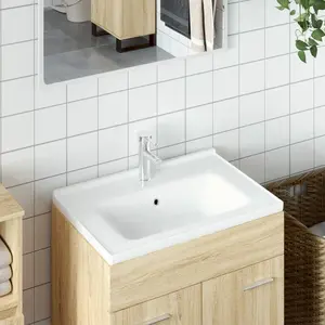 vidaXL Évier salle de bain blanc 61x48x19,5 cm rectangulaire céramiqueVendu parvidaxl