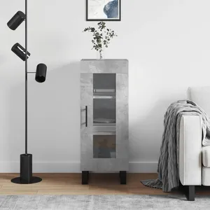 vidaXL Buffet Gris béton 34,5x34x90 cm Bois d'ingénierie pas cher