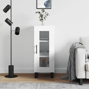 vidaXL Buffet blanc 34,5x34x90 cm bois d'ingénierie pas cher