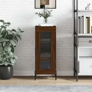 vidaXL Buffet Chêne marron 34,5x34x90 cm Bois d'ingénierie pas cher