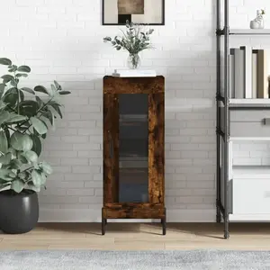 vidaXL Buffet Chêne fumé 34,5x34x90 cm Bois d'ingénierie pas cher