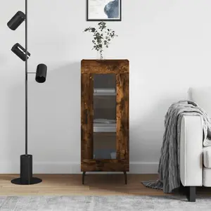 vidaXL Buffet Chêne fumé 34,5x34x90 cm Bois d'ingénierie pas cher