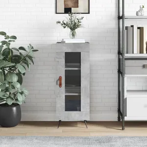 vidaXL Buffet Gris béton 34,5x34x90 cm Bois d'ingénierie pas cher