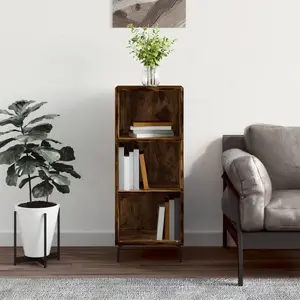 vidaXL Buffet chêne fumé 34,5x32,5x90 cm bois d'ingénierie pas cher