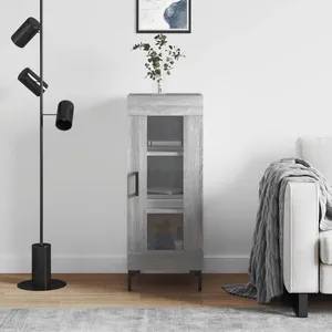 vidaXL Buffet Sonoma gris 34,5x34x90 cm Bois d'ingénierie pas cher