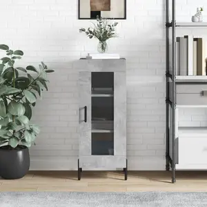 vidaXL Buffet Gris béton 34,5x34x90 cm Bois d'ingénierie pas cher