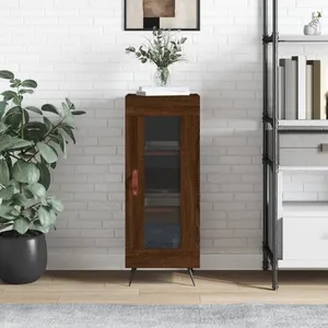 vidaXL Buffet Chêne marron 34,5x34x90 cm Bois d'ingénierie pas cher
