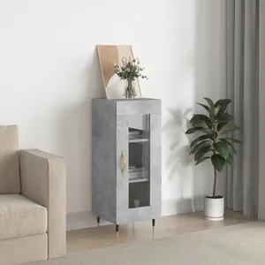 vidaXL Buffet Gris béton 34,5x34x90 cm Bois d'ingénierie pas cher