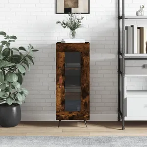vidaXL Buffet Chêne fumé 34,5x34x90 cm Bois d'ingénierie pas cher