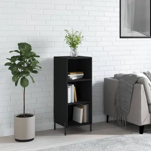 vidaXL Buffet noir 34,5x32,5x90 cm bois d'ingénierie pas cher