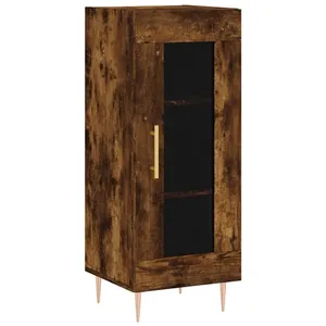 vidaXL Buffet Chêne fumé 34,5x34x90 cm Bois d'ingénierie pas cher