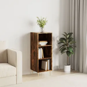 vidaXL Buffet chêne fumé 34,5x32,5x90 cm bois d'ingénierie pas cher
