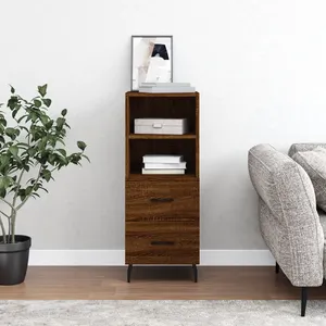 vidaXL Buffet Chêne marron 34,5x34x90 cm Bois d'ingénierie pas cher