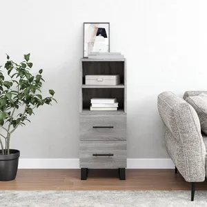 vidaXL Buffet Sonoma gris 34,5x34x90 cm Bois d'ingénierie pas cher