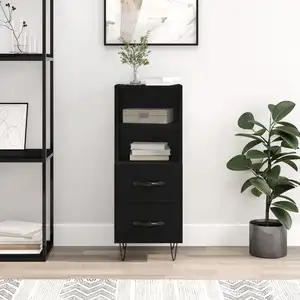 vidaXL Buffet Noir 34,5x34x90 cm Bois d'ingénierie pas cher