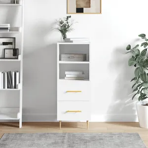 vidaXL Buffet blanc 34,5x34x90 cm bois d'ingénierie pas cher
