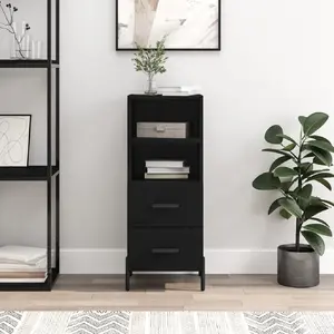 vidaXL Buffet Noir 34,5x34x90 cm Bois d'ingénierie pas cher