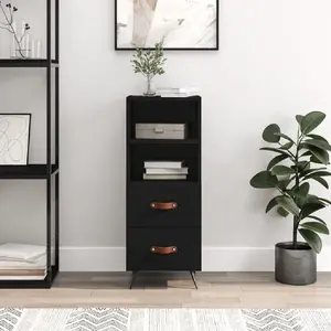 vidaXL Buffet Noir 34,5x34x90 cm Bois d'ingénierie pas cher