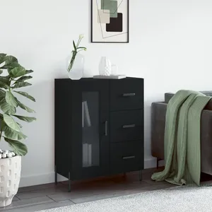 vidaXL Buffet noir 69,5x34x90 cm bois d'ingénierie pas cher