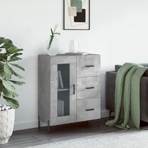 vidaXL Buffet gris béton 69,5x34x90 cm bois d'ingénierie pas cher