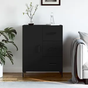 vidaXL Buffet noir 69,5x34x90 cm bois d'ingénierie pas cher