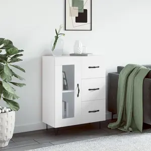 vidaXL Buffet blanc 69,5x34x90 cm bois d'ingénierie pas cher
