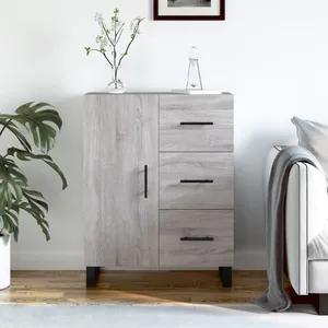 vidaXL Buffet sonoma gris 69,5x34x90 cm bois d'ingénierie pas cher