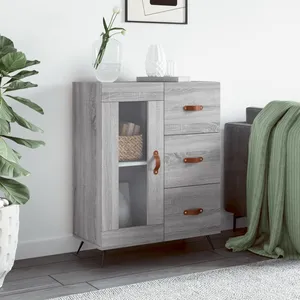 vidaXL Buffet sonoma gris 69,5x34x90 cm bois d'ingénierie pas cher
