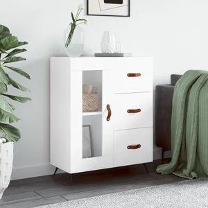 vidaXL Buffet blanc 69,5x34x90 cm bois d'ingénierie pas cher