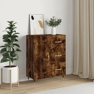 vidaXL Buffet chêne fumé 69,5x34x90 cm bois d'ingénierie pas cher