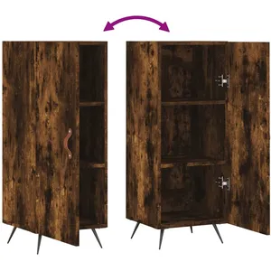 vidaXL Buffet Chêne fumé 34,5x34x90 cm Bois d'ingénierie pas cher