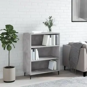 vidaXL Armoire à étagères gris béton 69,5x32,5x90 cm bois d'ingénierie pas cher