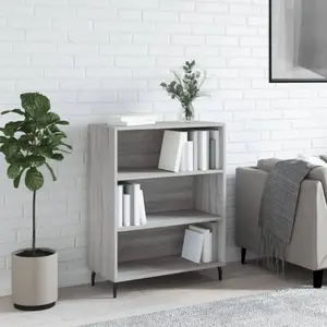 vidaXL Armoire à étagères sonoma gris 69,5x32,5x90cm bois d'ingénierie pas cher