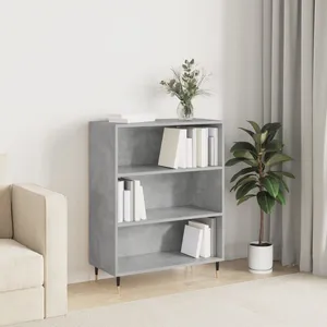 Comparateur de prix : vidaXL Bibliothèque gris béton 69,5x32,5x90 cm bois d'ingénierie