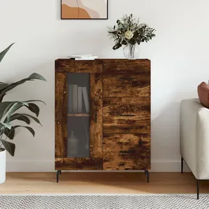 vidaXL Buffet chêne fumé 69,5x34x90 cm bois d'ingénierie pas cher