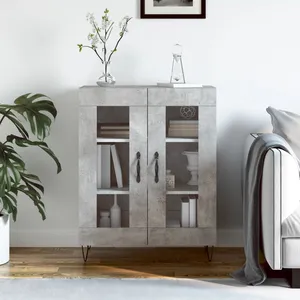 vidaXL Buffet gris béton 69,5x34x90 cm bois d'ingénierie pas cher