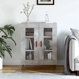 vidaXL Buffet gris béton 69,5x34x90 cm bois d'ingénierie pas cher
