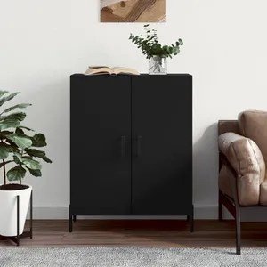 vidaXL Buffet noir 69,5x34x90 cm bois d'ingénierie pas cher