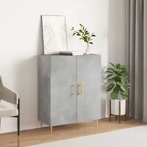 vidaXL Buffet gris béton 69,5x34x90 cm bois d'ingénierie pas cher