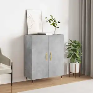 vidaXL Buffet gris béton 69,5x34x90 cm bois d'ingénierie pas cher