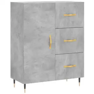 vidaXL Buffet gris béton 69,5x34x90 cm bois d'ingénierie pas cher
