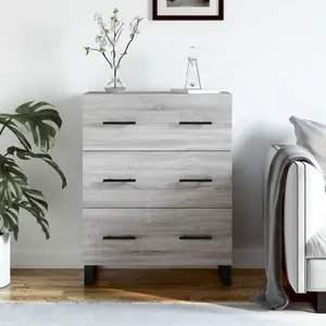 vidaXL Buffet sonoma gris 69,5x34x90 cm bois d'ingénierie pas cher