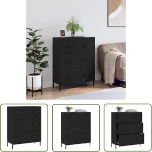 vidaXL Buffet noir 69,5x34x90 cm bois d'ingénierie pas cher