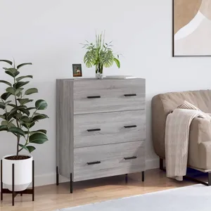 vidaXL Buffet sonoma gris 69,5x34x90 cm bois d'ingénierie pas cher