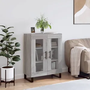 vidaXL Buffet sonoma gris 69,5x34x90 cm bois d'ingénierie pas cher