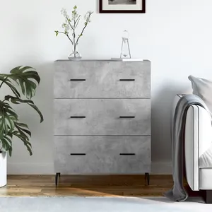 vidaXL Buffet gris béton 69,5x34x90 cm bois d'ingénierie pas cher