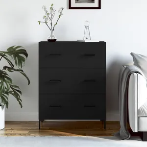 vidaXL Buffet noir 69,5x34x90 cm bois d'ingénierie pas cher